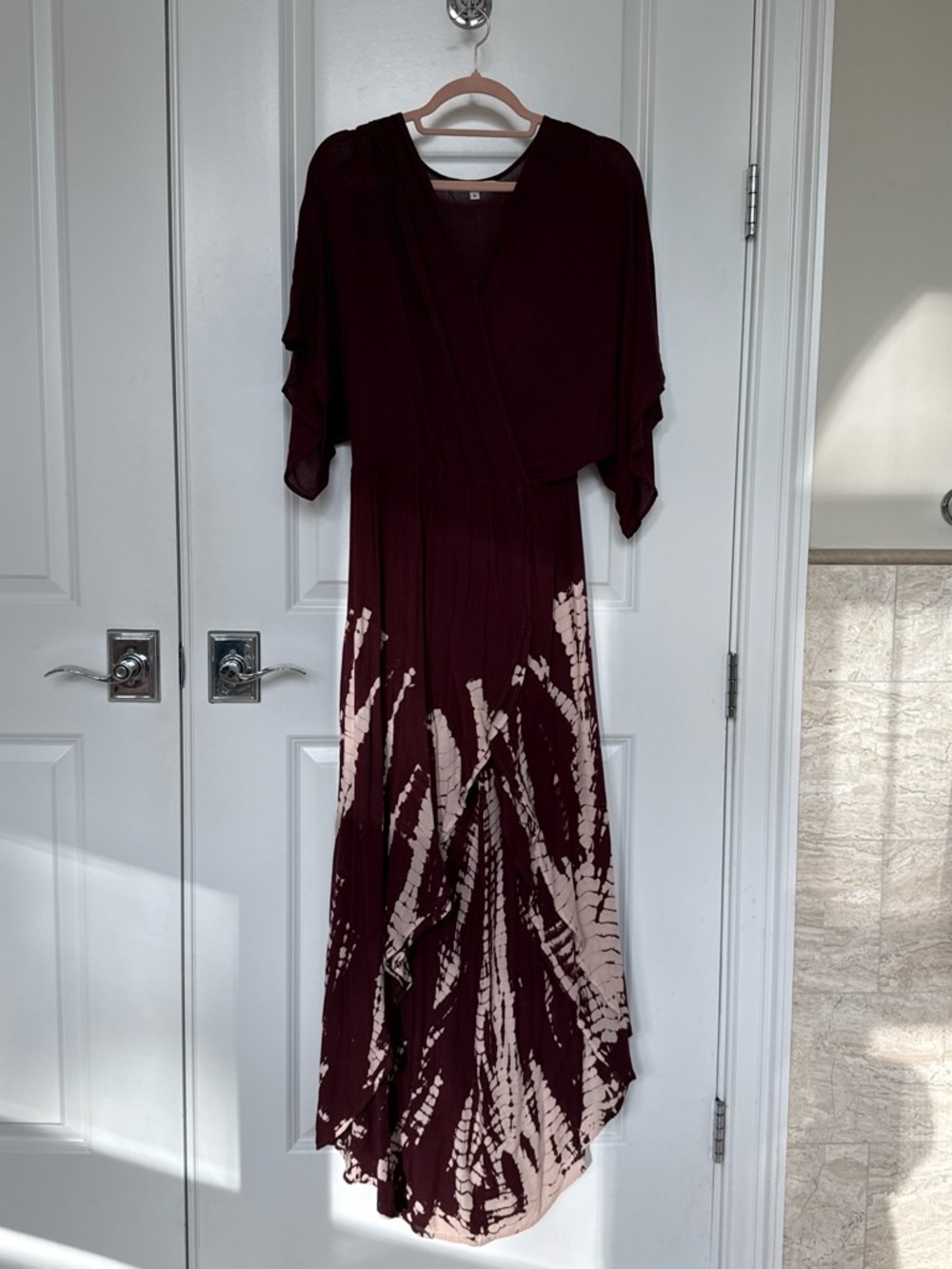Young Fabulous and Broke Women’s Burgundy Tie-Dye Maxi Dress